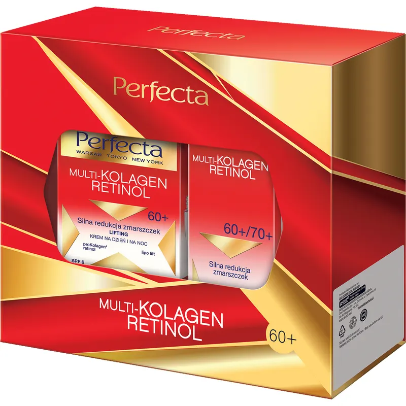 Zestaw Perfecta Multikolagen Retinol Krem na dzień i na noc 60+ plus Krem pod oczy
