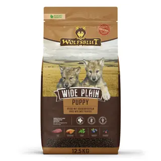 WOLFSBLUT Wide Plain Puppy Konina z batatami Mono - sucha karma dla psa - 12,5kg