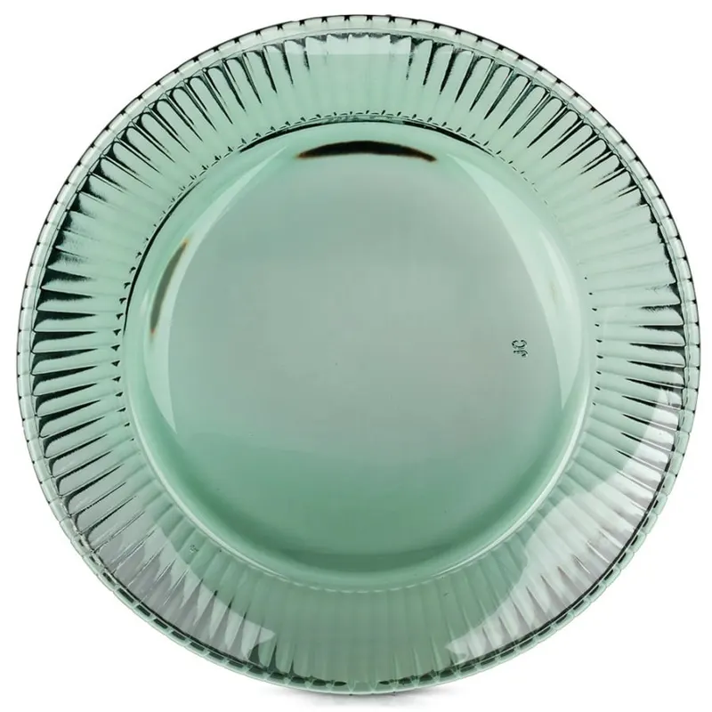 Talerz deserowy szklany zielony VERDE 20,5 cm