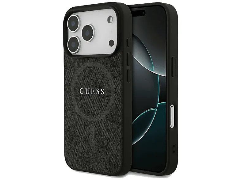 Etui GUESS 4G Ring Classic Logo MagSafe do iPhone 17 Pro Czarny