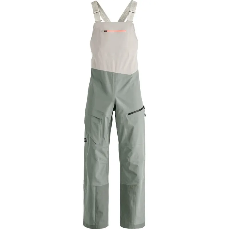 Ortovox Ravine Plus 3L Bib, spodnie hardshell, damskie, jasnozielone