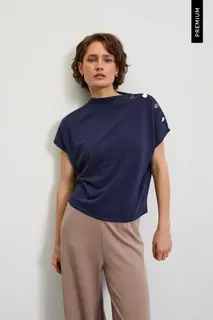 Bluza z dodatkiem modalu granatowa