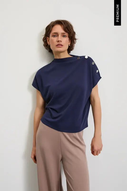 Bluza z dodatkiem modalu granatowa