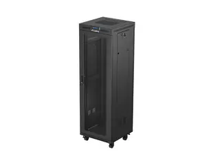 Lanberg Szafa instalacyjna rack stojąca 19 cali 37U 600x600 drzwi perforowane LCD czarna (Flat pack)