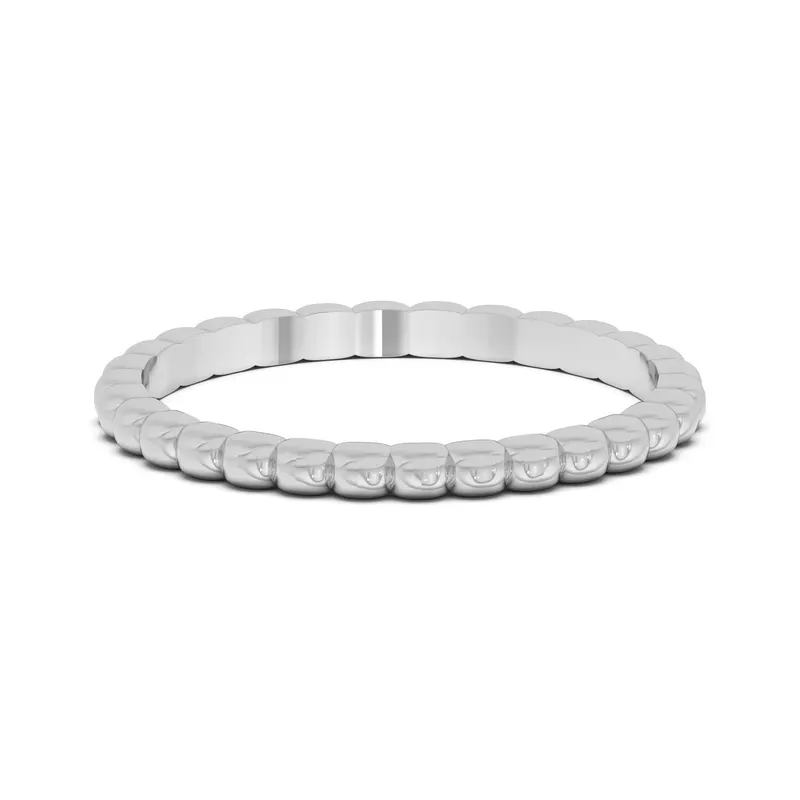 Klasyczna Obrączka Ślubna Chain Set 585 Białe Złoto (14K)
