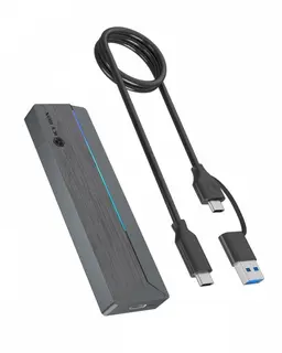 IcyBox Obudowa dysku IB-1826MCL-CU31 M.2 NVMe i SATA obudowa, RGB lighting, USB 3.2 Gen 2, 10 Gbps