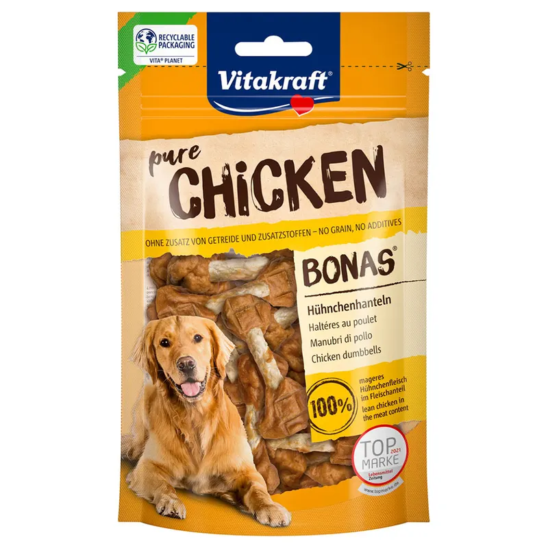 Vitakraft CHICKEN, kości z mięsem z kurczaka - 3 x 80 g