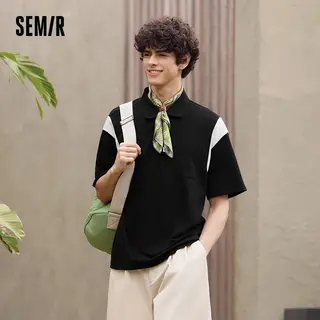 Semir Polo Shirt Men Cooling Antibacterial Color Block 2025 Summer New Short Sleeve Fashion Casual Top