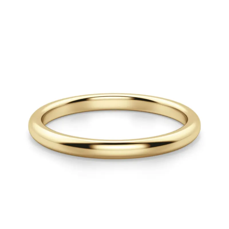 Klasyczna Męska Obrączka Ślubna Comfort 2 MM 585 Żółte Złoto (14K)
