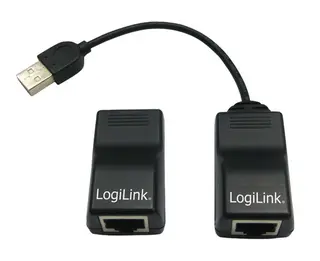 LogiLink USB Cat.5 extender, 60 m, pigtail, czarny