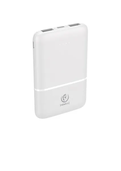 Rebeltec Powerbank P5 (5 000mAh 10W), moc wyjściowa 10W zapewnia szybkie i stabilne ładowanie kompatybilnych urządzeń, jednoczesne ładowanie 3 urządze