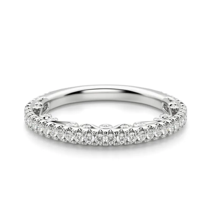 Obrączka Ślubna Fleur Laboratoryjny Diament 585 Białe Złoto (14K)