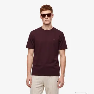 Lacoste Koszulka Męska Oversize Bordowa Bordowy