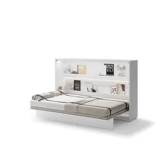 Półkotapczan poziomy BC-05 Bed Concept | 120x200 cm | Biały Połysk | składany | funkcjonalny | oszczędność przestrzeni