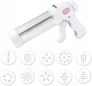 WYCISKACZ DO CIASTEK 10 KOŃCÓWEK DEKORATOR CIASTECZEK PISTOLET
