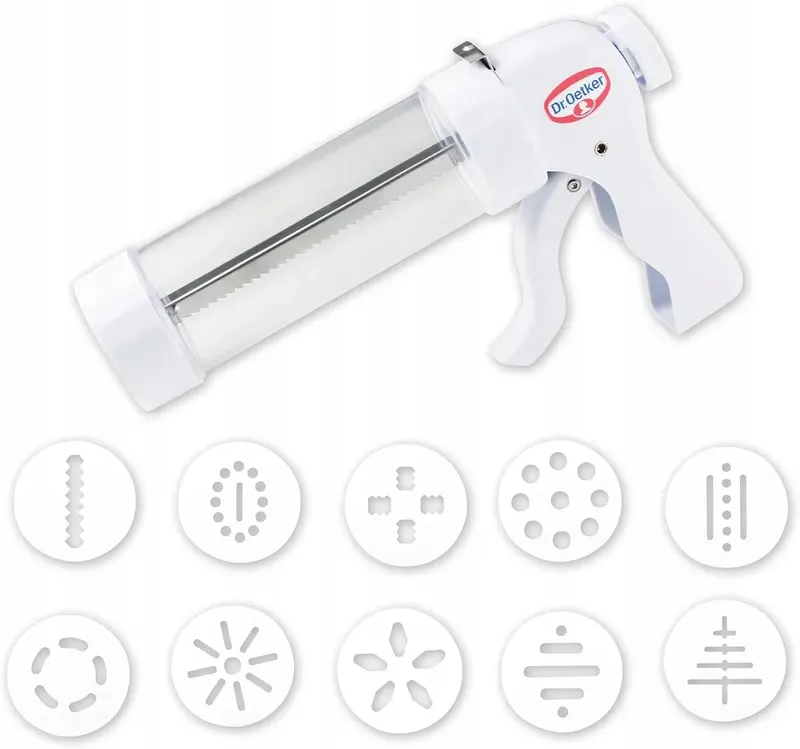 WYCISKACZ DO CIASTEK 10 KOŃCÓWEK DEKORATOR CIASTECZEK PISTOLET