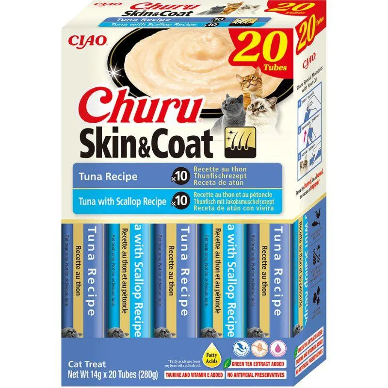 INABA Churu Skin&Coat Tuna recipe - przysmak dla kota - 20x14g