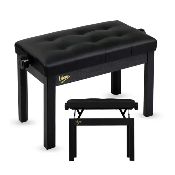 ŁAWA DO PIANINA STOŁEK POD KEYBOARD REGULOWANY 47-55CM DO 140KG CZARNY