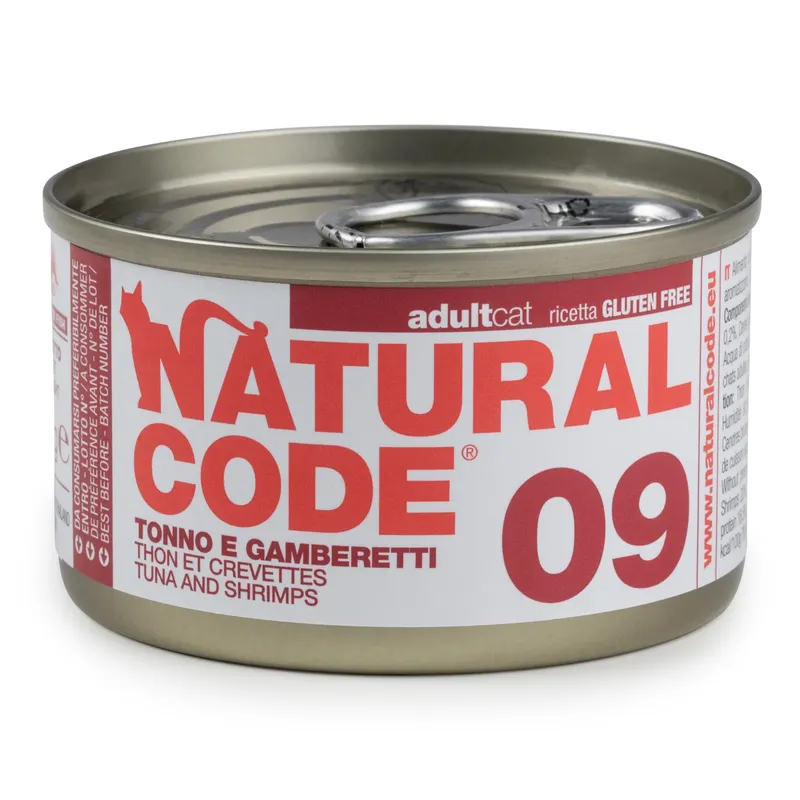 Korzystny pakiet Natural Code Cooking Water Can, 12 x 85 g - Tuńczyk i krewetki