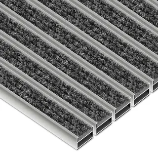 Wycieraczka aluminiowa na wymiar wkład tekstylny - Clean Ryps 17 mm czarny