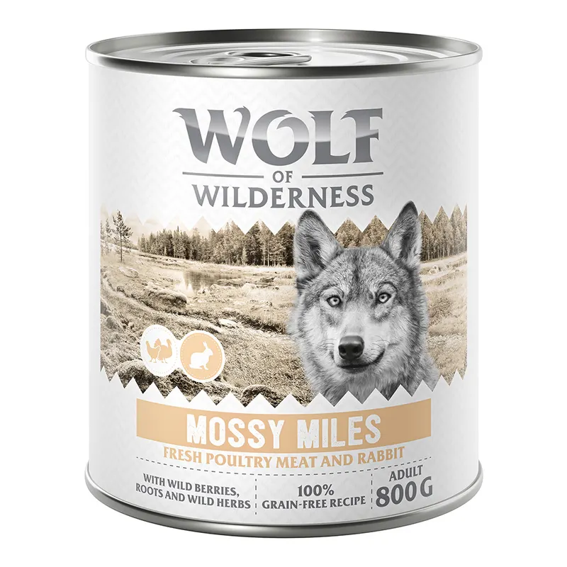 Wolf of Wilderness Adult “Expedition”, 6 x 800 g - Mossy Miles - Drób z królikiem