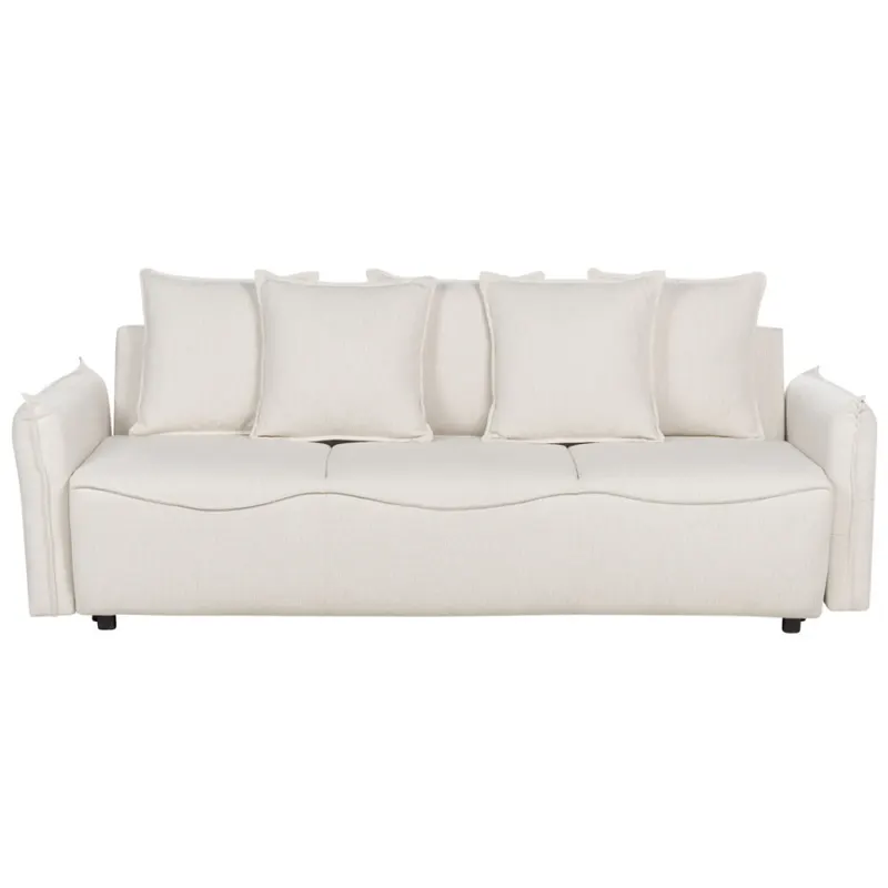 Sofa rozkładana krama złamana biel