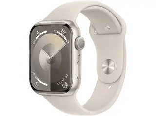 PRODUKT PO EKSPOZYCJI - Smartwatch APPLE Watch Series 9 GPS Koperta 45mm z aluminium w kolorze księżycowej poświaty paskiem sportowym M/L pośw