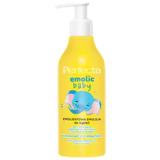 Perfecta Emolic Baby emolientowa emulsja do kąpieli dla dzieci i niemowląt z olejem bawełnianym, canola i sojowym 240 ml