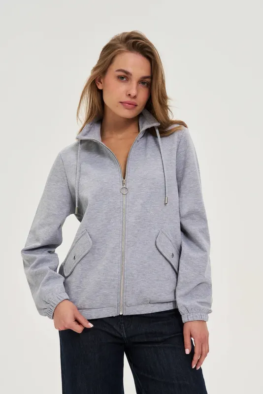 Bluza zapinana na zamek szara