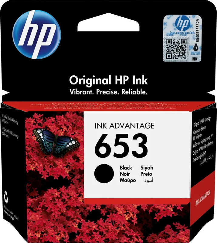 Oryginalny czarny wkład atramentowy HP 653 Advantage