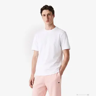 Lacoste Koszulka Męska Oversize Kremowa Biały