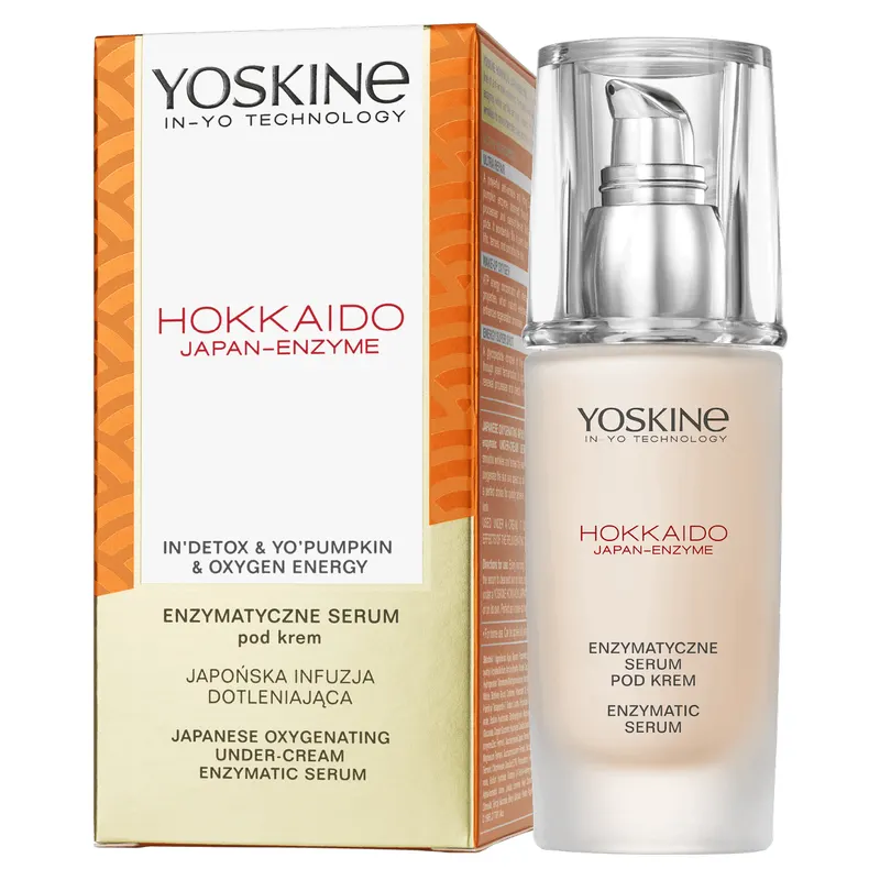 Yoskine Hokkaido Japan-Enzyme japońska infuzja dotleniająca serum do twarzy z enzymem z dyni, peptydami i kwasem hialuronowym 30 ml