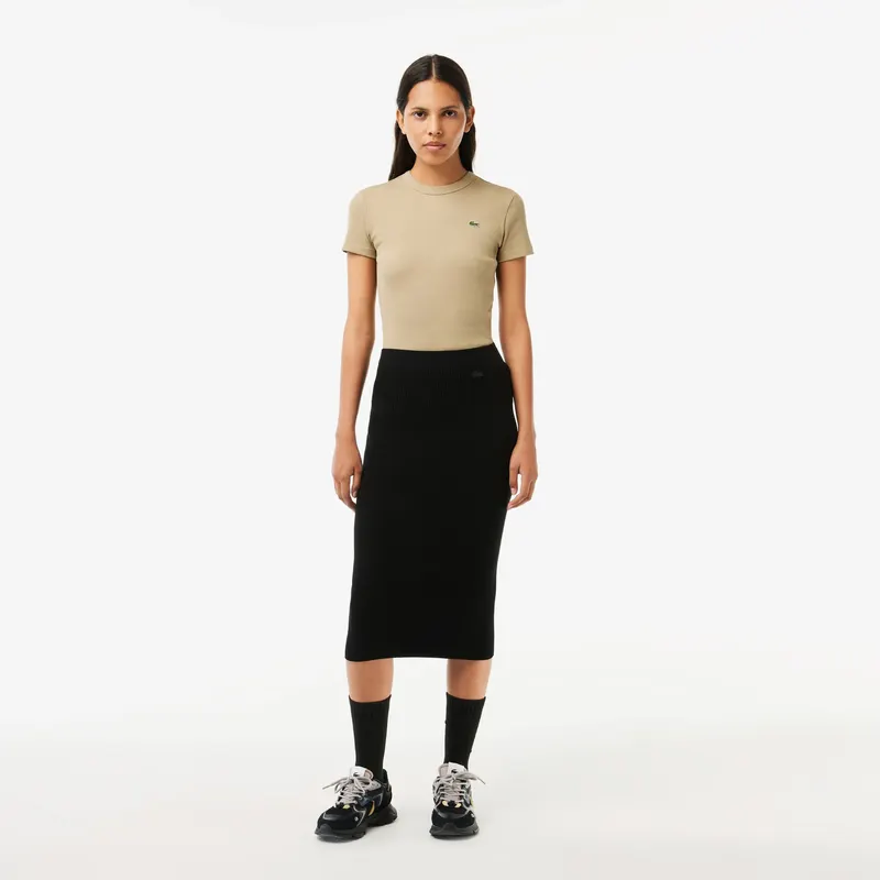 Lacoste Ribbed, Seamless Knit Pencil Skirt
