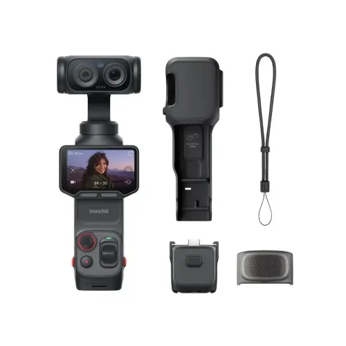 Insta360 Luna Ultra Kamera Gimbalowa - 8K Leica, AI, 3-osiowy Gimbal, 12x Zoom, Wi-Fi, Bluetooth, do vlogów i podróży - Czarny