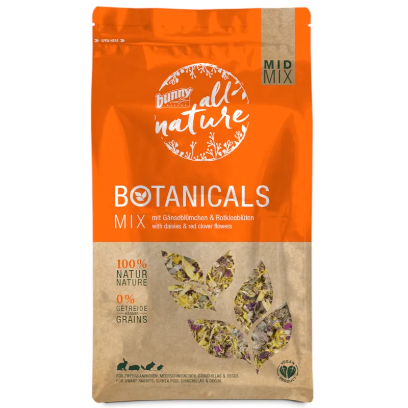 Bunny All Nature Botanicals Mid Mix, stokrotka i kwiat czerwonej koniczyny - 120 g