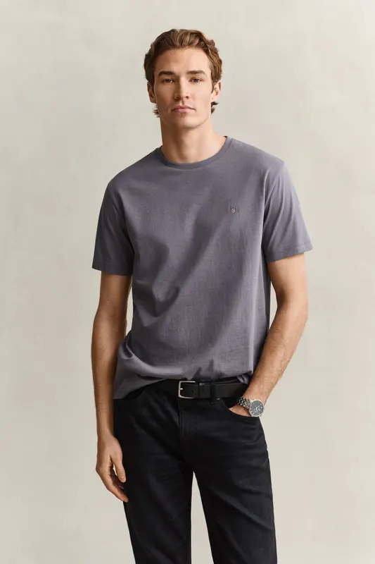 Gant T-Shirt Shield Męski Regular Fit Szary