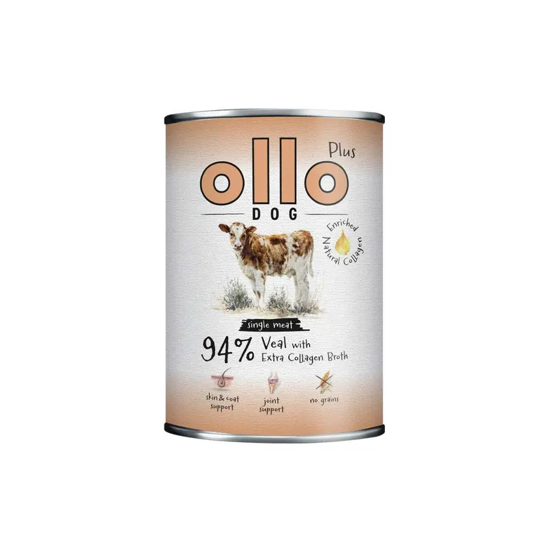 OLLO Plus Kolagen Mono Cielęcina - mokra karma dla psa - 400g