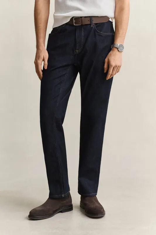 Gant Jeansy Męskie Regular Fit Niebieskie