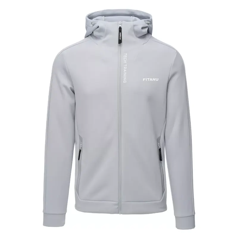 Bluza męska z kapturem Fitanu Fimon - szara, Rozmiar M
