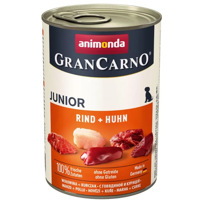 ANIMONDA GranCarno Junior Wołowina i kurczak - mokra karma dla psa - 400g