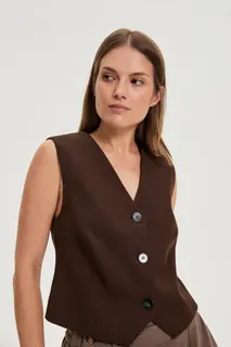 Elegancka kamizelka brązowa