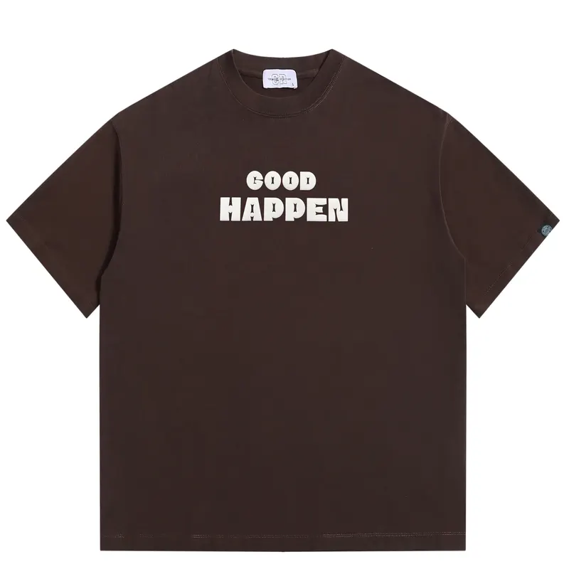 320G Heavyweight American Letter Foam Printed Short Sleeved T-shirt for Men and Women, Loose Half Sleeved T-shirt