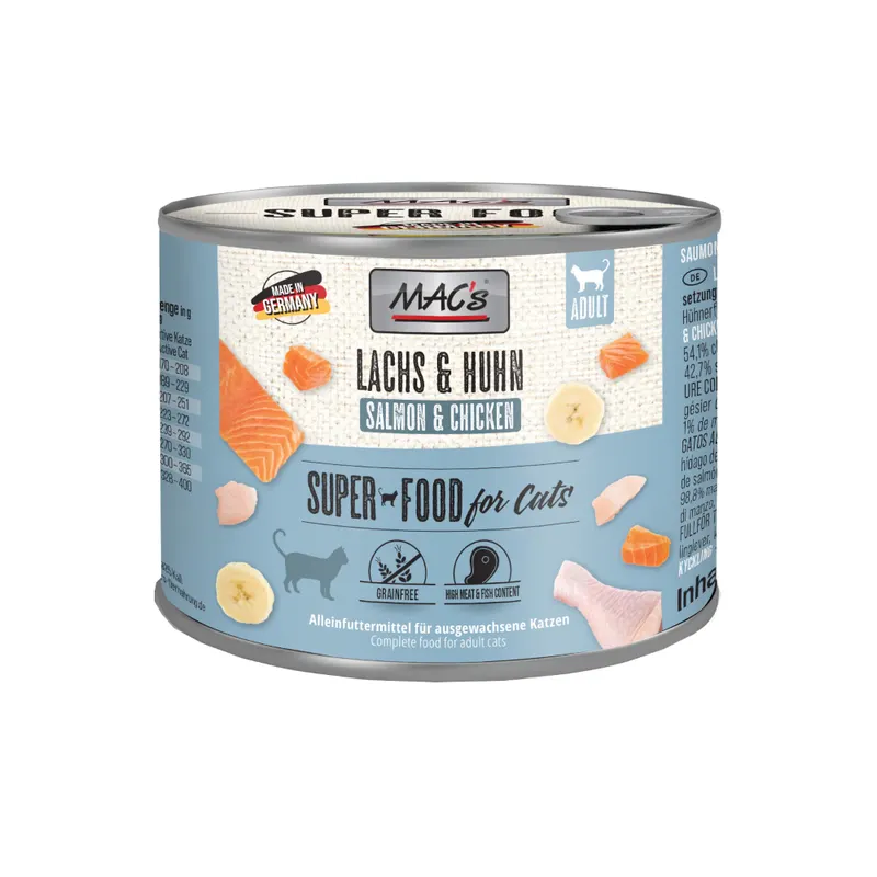 MAC´s Cat karma dla kota, 6 x 200 g - Łosoś i kurczak