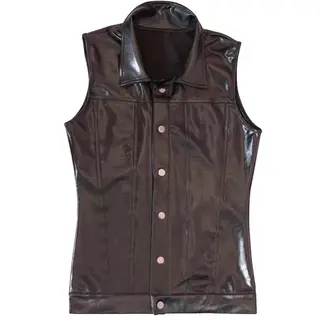 Men's Glossy Vest Stretchy Club Stage Performance Slim Fit Fashionable Utility Stylish