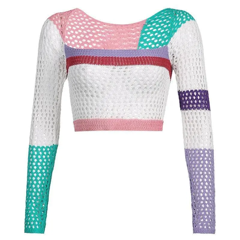 Dzianinowy sweter z długim rękawem - L