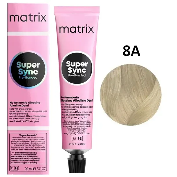 Toner do włosów Matrix Super Sync Pre-Bonded 8A jasny blond popielaty 90 ml