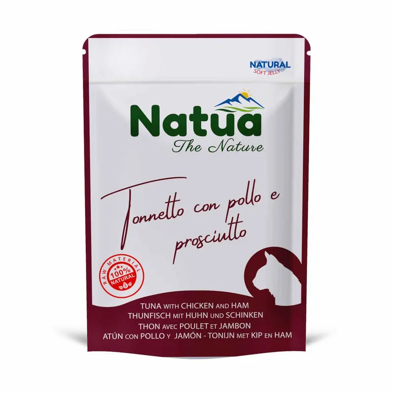 NATUA Tuńczyk i kurczak z szynką - mokra karma dla kota - 70g