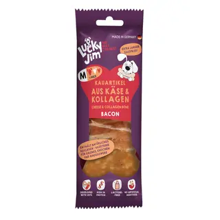 Lucky Jim Kość do żucia M - Ser i kolagen, bekon (3 x 60 g)