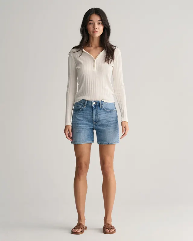 Gant Szorty Damskie Regular Fit Niebieskie