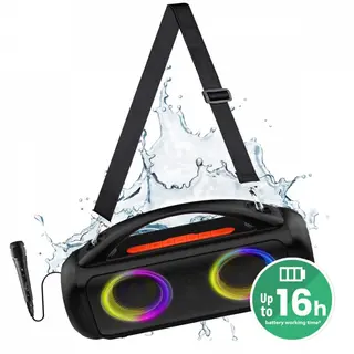 Media-Tech Głośnik POWER AUDIO PRO MT3184 Karaoke/Bluetooth 5.3/TWS/MP3/MicroSD/USB/Jack 6.3/AUX/Equalizer/USB-C/IPX5/RGB/16h/RMS 60W/PMPO 1200W